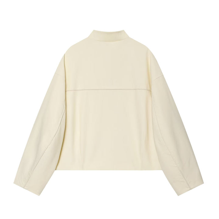 Damen Boxy-Jacke mit Stehkragen und dekorativer Knebelknopfleiste Drune