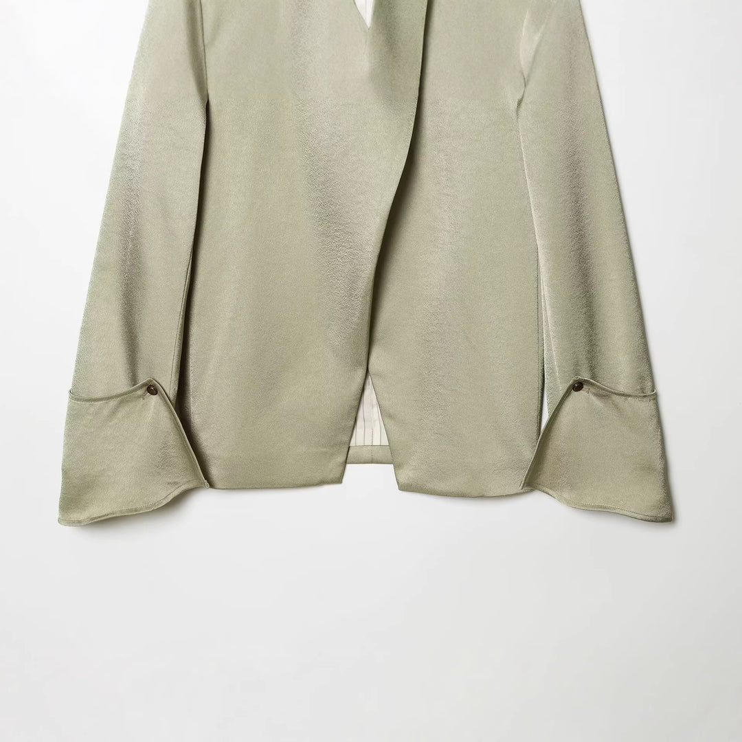 Damen Asymmetrischer Cape-Mantel mit Stehkragen und Zierknopfleiste Drune
