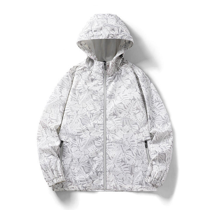 Herren Leichte Outdoor-Jacke mit Kapuze und floralem Design Drune
