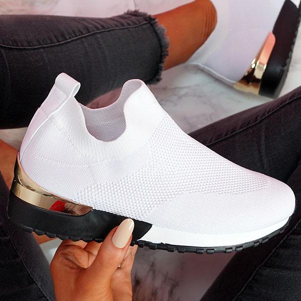 Damen Sockensneaker mit gestricktem Obermaterial und Keilsohle Drune