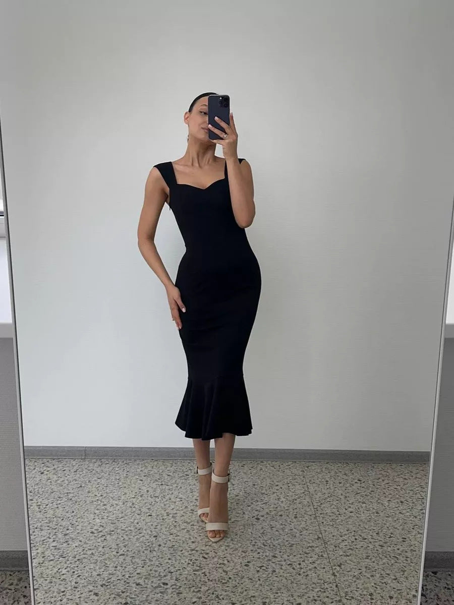 Damen Wickelkleid mit elegantem Herzausschnitt und schwingendem Saum Drune