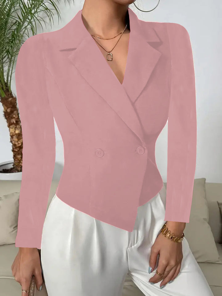 Damen taillierter Blazer im vintage Stil mit doppelt-knopf Verschluss Drune