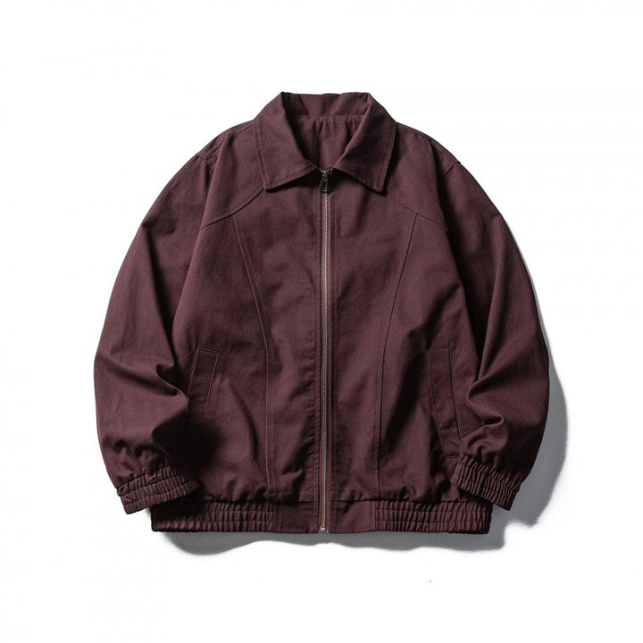 Herren Boxy-Canvas-Blouson mit durchgehendem Reißverschluss und elastischen Bündchen Drune