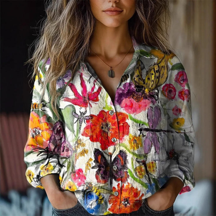 Damen Modische Bluse mit Paisleymuster Drune