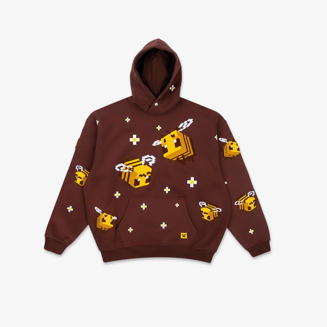Damen Kapuzenpullover mit kreativem Bienen-Design und gemütlicher Passform Drune