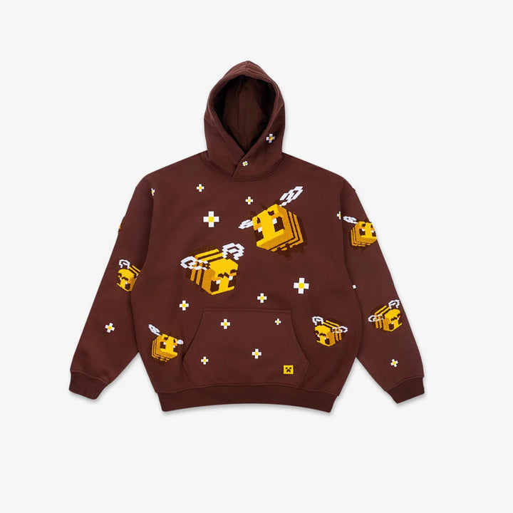 Damen Kapuzenpullover mit kreativem Bienen-Design und gemütlicher Passform Drune