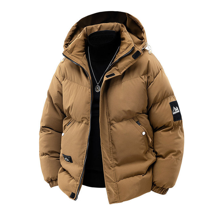 Herren Modische Winterjacke mit Kapuze Drune