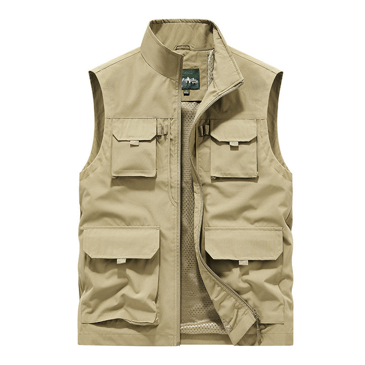 Herren Multifunktionale Outdoorweste mit Mehrfach-Taschen und atmungsaktivem Meshfutter Drune