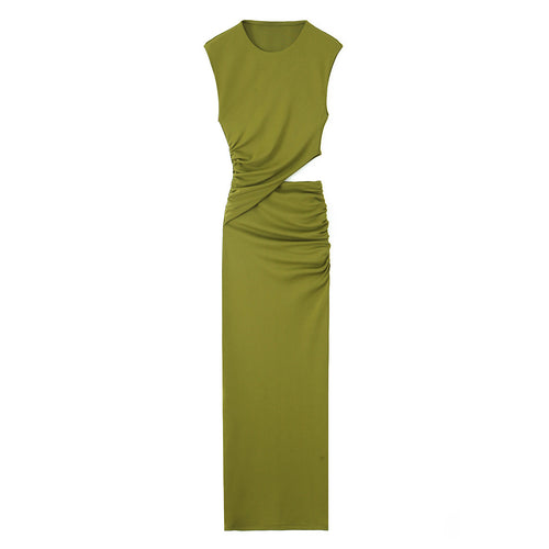 Damen Maxikleid mit elegantem Wickeldesign und raffinierten Raffungselementen Drune