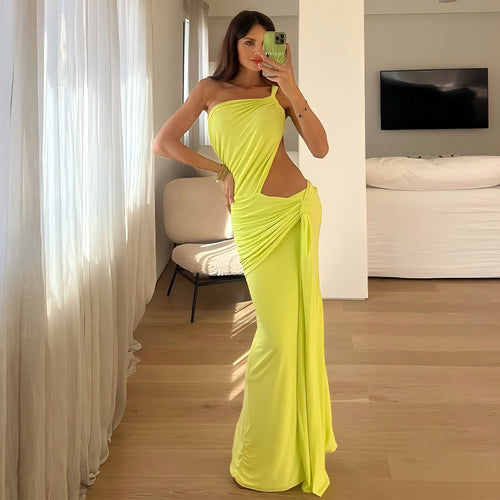 Damen Elegantes Wickelkleid mit asymmetrischem Ausschnitt und seitlichen Cut-Outs Drune