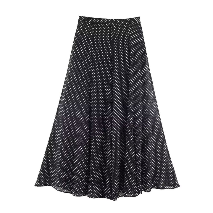Damen 100+ oversized Pünktchenbluse mit Fledermausärmeln, Stehkragen und elastischem Saum Drune