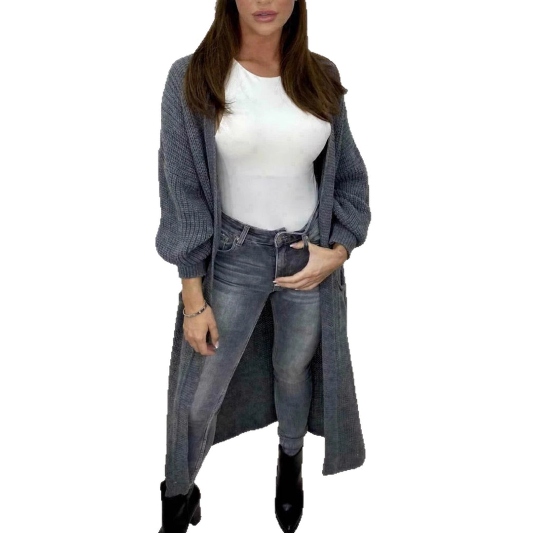 Damen Strickmantel mit voluminösen Ärmeln Drune