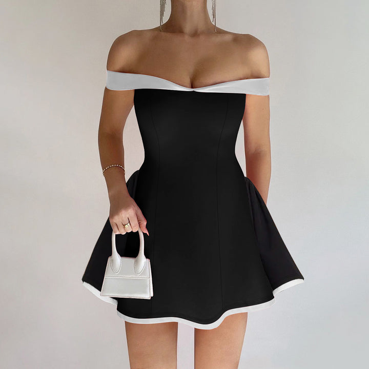 Damen Off-Shoulder Kleid Drune