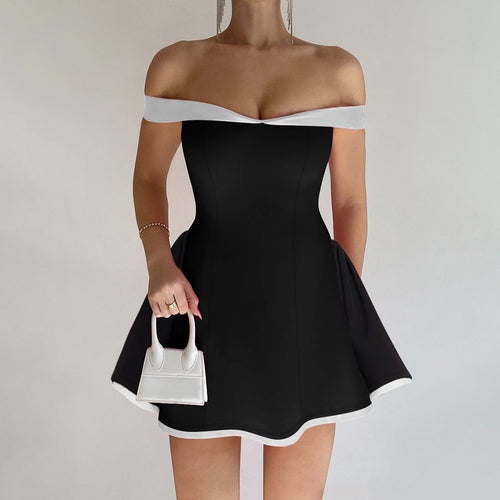 Damen Off-Shoulder Kleid Drune