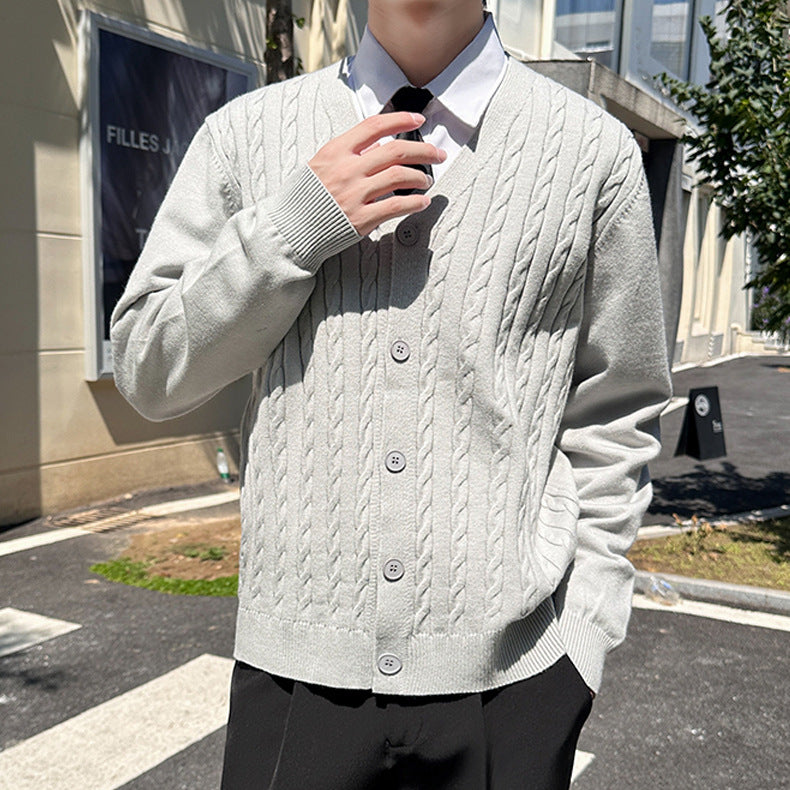 Herren Strickjacke mit Kabelmuster Drune