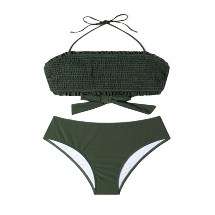 Damen Bandeau-Bikini mit Rüschen und Schleifendetail Drune