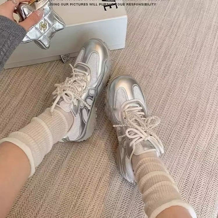 Damen Sportliche Sneaker mit atmungsaktivem Obermaterial und rutschfester Sohle Drune