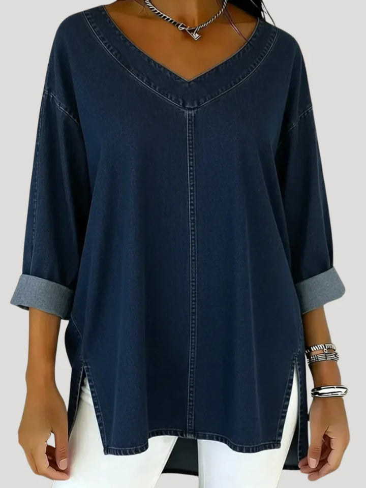 Damen Lässige Denim Tunika