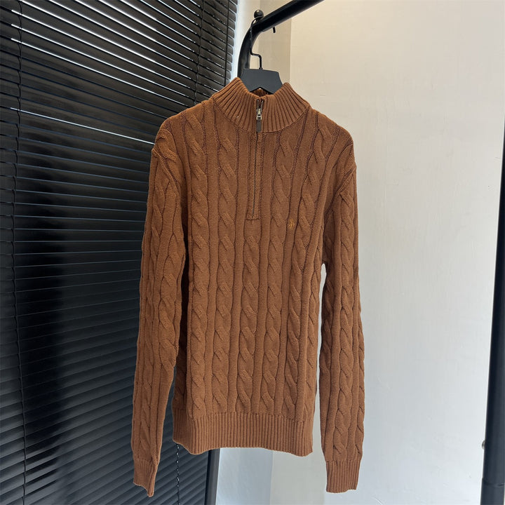 Damen Modischer Strickpullover mit Stehkragen Drune