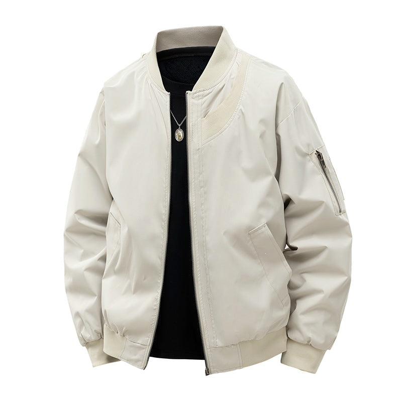 Herren Leichte Bomberjacke im minimalistischen Utility-Look mit Ärmeltasche & Rippbündchen Drune