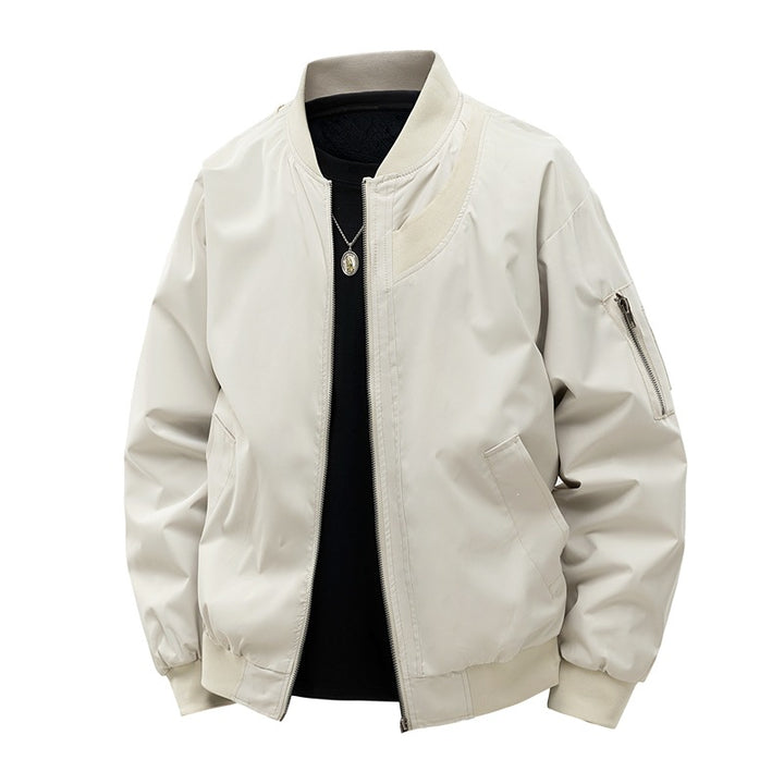 Herren Leichte Bomberjacke im minimalistischen Utility-Look mit Ärmeltasche & Rippbündchen Drune