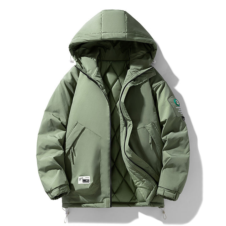 Herren Oversize-Utility-Kapuzenjacke mit verstellbarem Saum, verdecktem Reißverschluss und Multifunktions-Taschen Drune