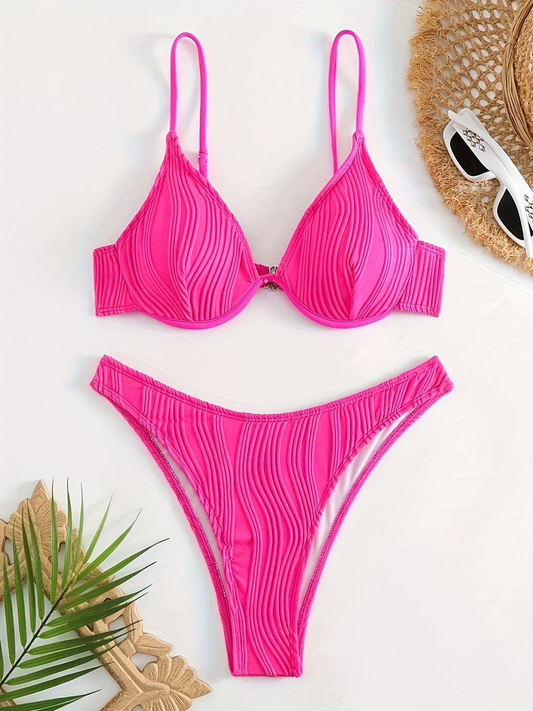 Damen Bikiniset mit elegantem Faltenmuster Drune