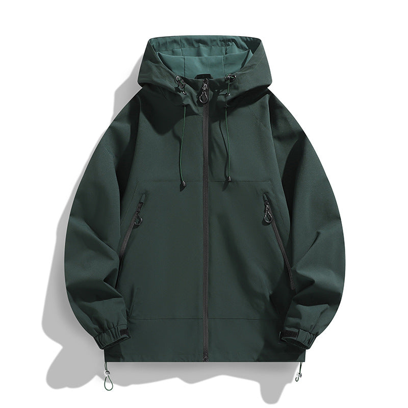 Herren Technische Wind- und Wasserabweisende Kapuzenjacke mit verstellbarem Saum Drune