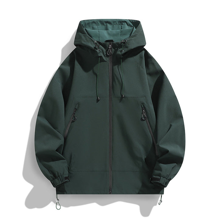 Herren Technische Wind- und Wasserabweisende Kapuzenjacke mit verstellbarem Saum Drune