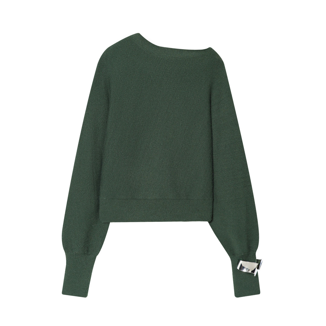 Damen nan kastiger Cropped Strickpullover mit weiten Raglanärmeln, verlängerten Ärmelbündchen und geripptem Saum Drune