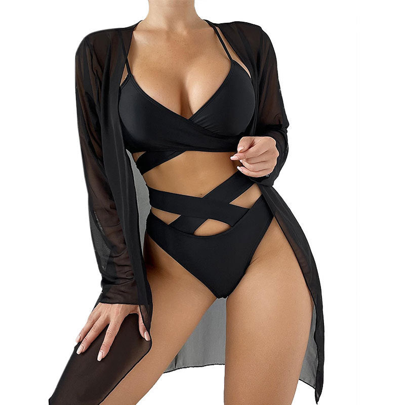 Damen Bikiniset mit raffinierten Schnittdetails und elegantem Überwurf Drune