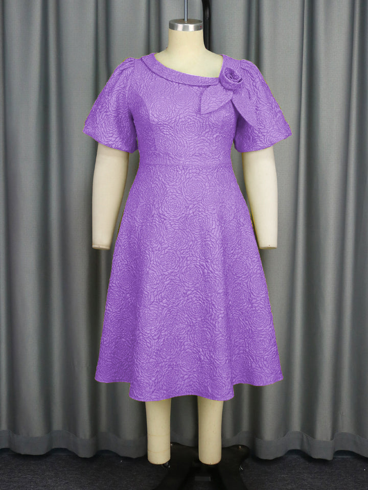 Damen Freizeitkleid mit floralem Strukturmuster Drune