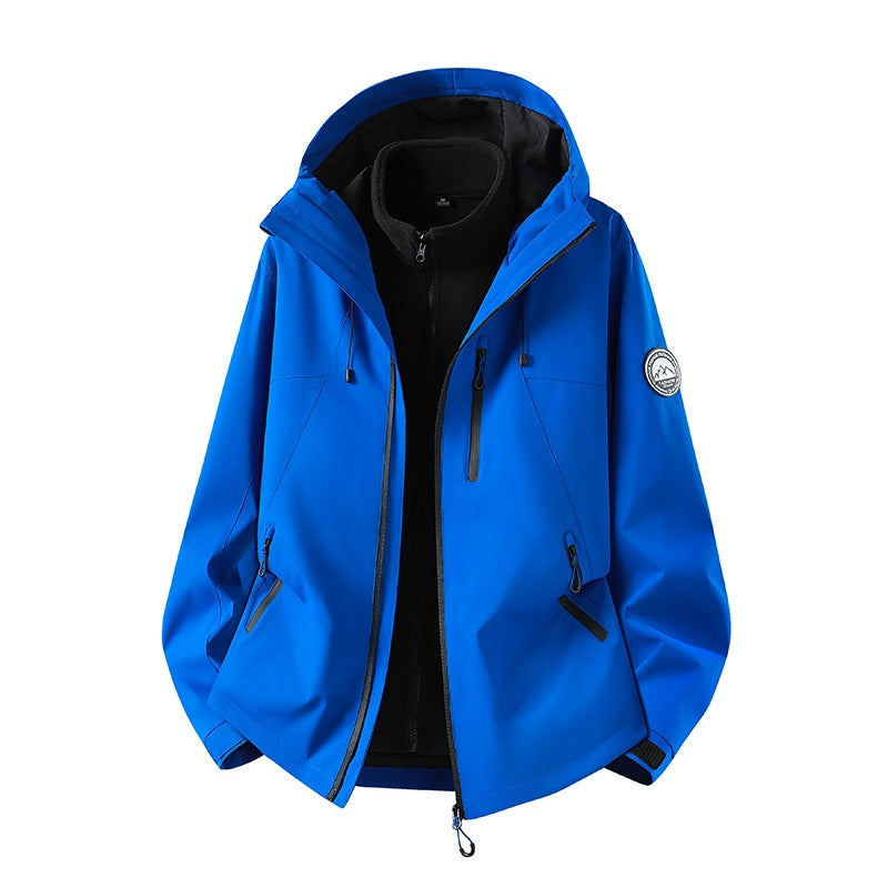 Herren dreiteilige Softshell-Outdoorjacke mit abnehmbarem Fleecefutter und Kapuze Drune