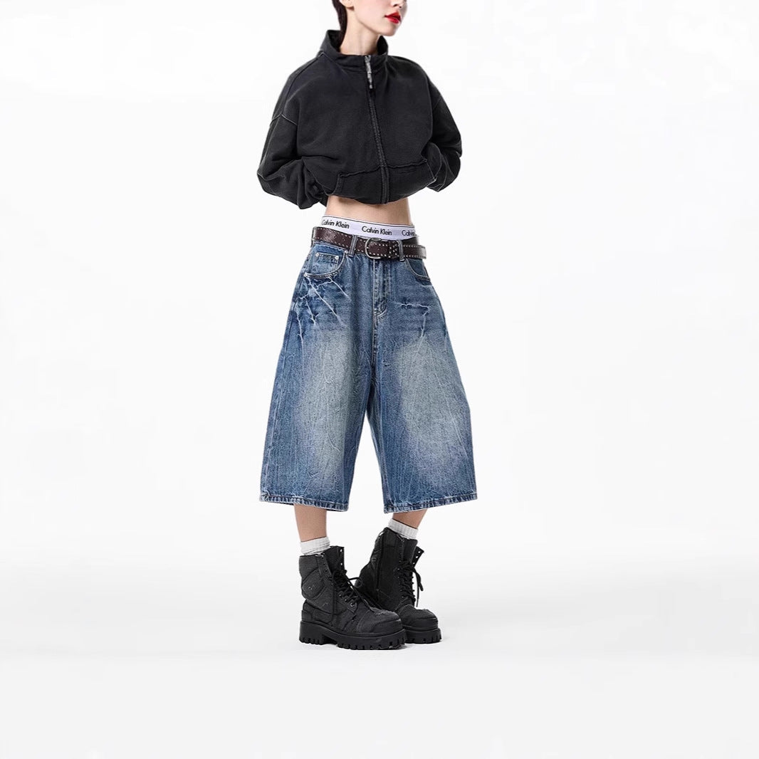 Damen Weitgeschnittene Denim-Culotte Drune