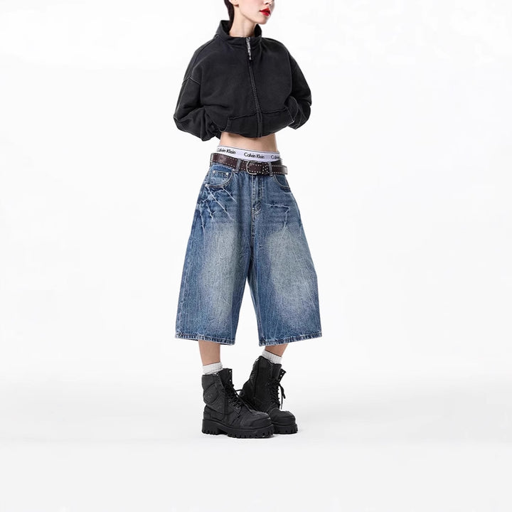 Damen Weitgeschnittene Denim-Culotte Drune