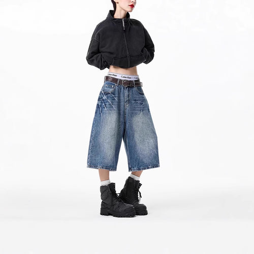 Damen Weitgeschnittene Denim-Culotte Drune