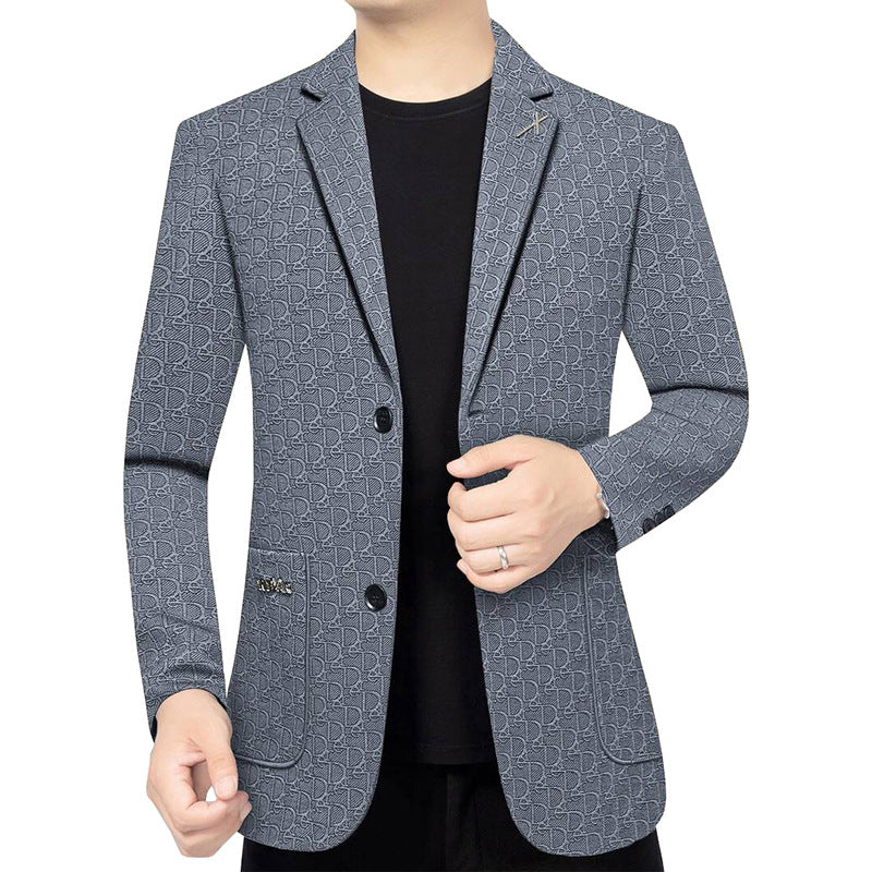 Herren Modernes Einreihiges City-Blazer mit aufgesetzten Taschen und leichter Halbfütterung Drune
