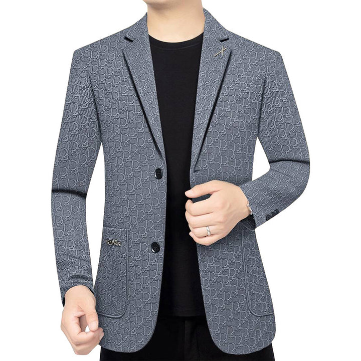 Herren Modernes Einreihiges City-Blazer mit aufgesetzten Taschen und leichter Halbfütterung Drune