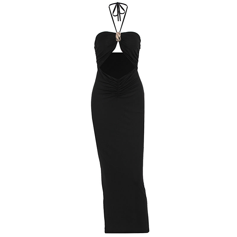 Damen figurbetontes Abendkleid mit schulterfreiem Design und eleganter Drapierung Drune