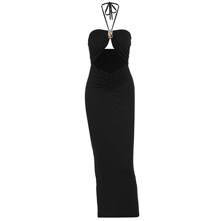 Damen figurbetontes Abendkleid mit schulterfreiem Design und eleganter Drapierung Drune