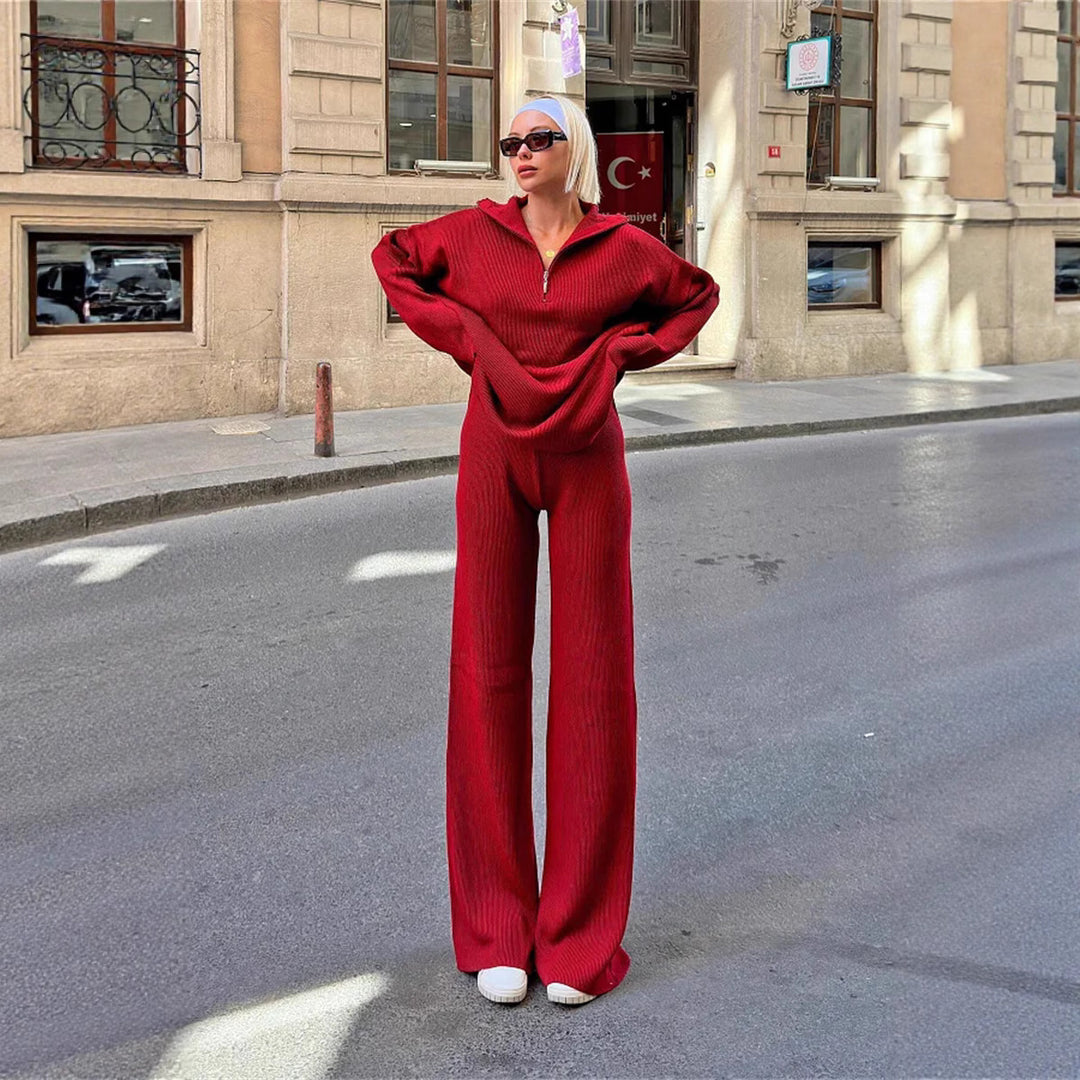 Damen lässiger Hoodie und weite Lounge-Hose Set Drune