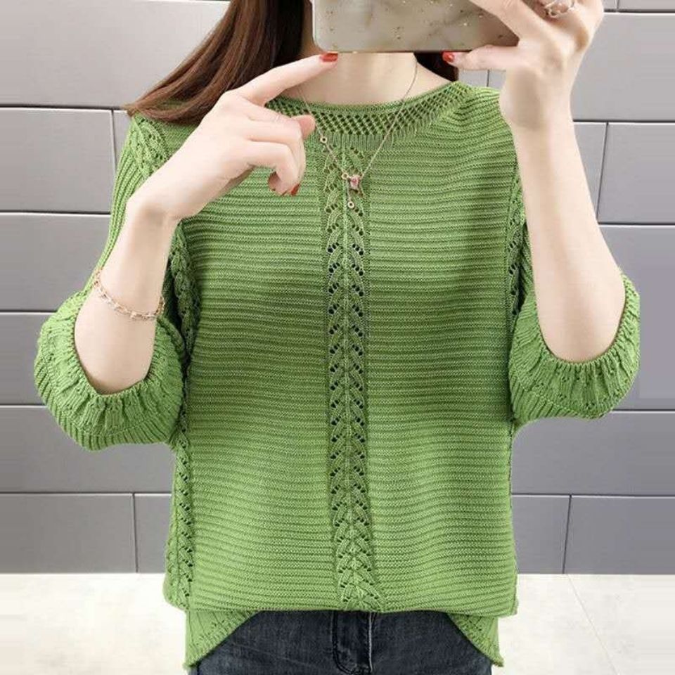 Damen lässiger Strickpullover mit filigranen Details Drune