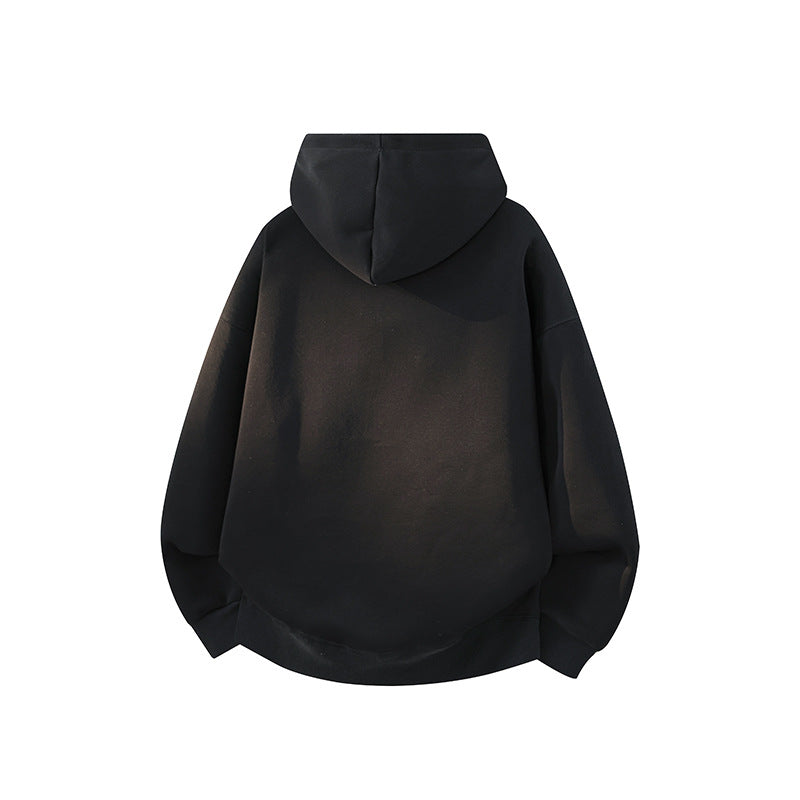 Unisex Oversize-Kapuzenpullover mit Kängurutasche, Raglanärmeln und gerippten Bündchen Drune