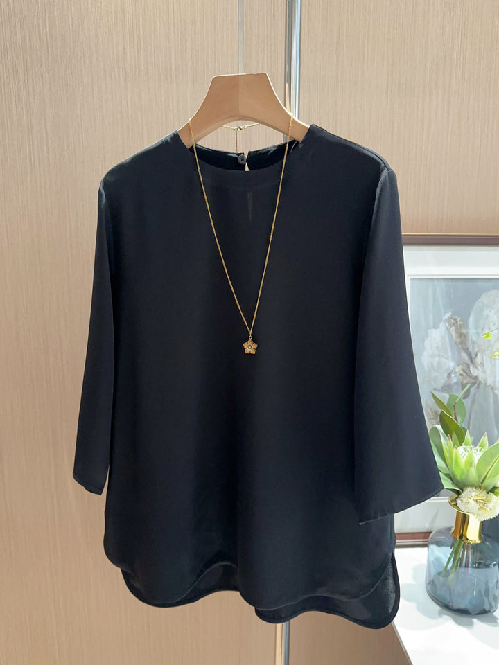 Damen Elegante und luftige Bluse mit drei Viertel-Ärmeln Drune
