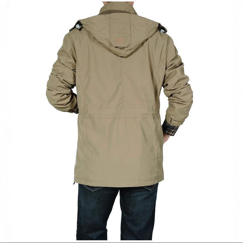 Herren Wetterfeste Outdoorjacke mit verstellbarer Kapuze Drune
