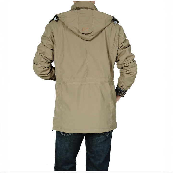 Herren Wetterfeste Outdoorjacke mit verstellbarer Kapuze Drune