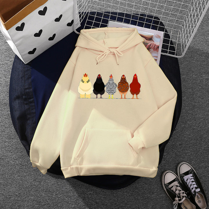 Damen nan oversized Kapuzenpullover mit Kängurutasche und süßem Avocado‑Toast-Print Drune
