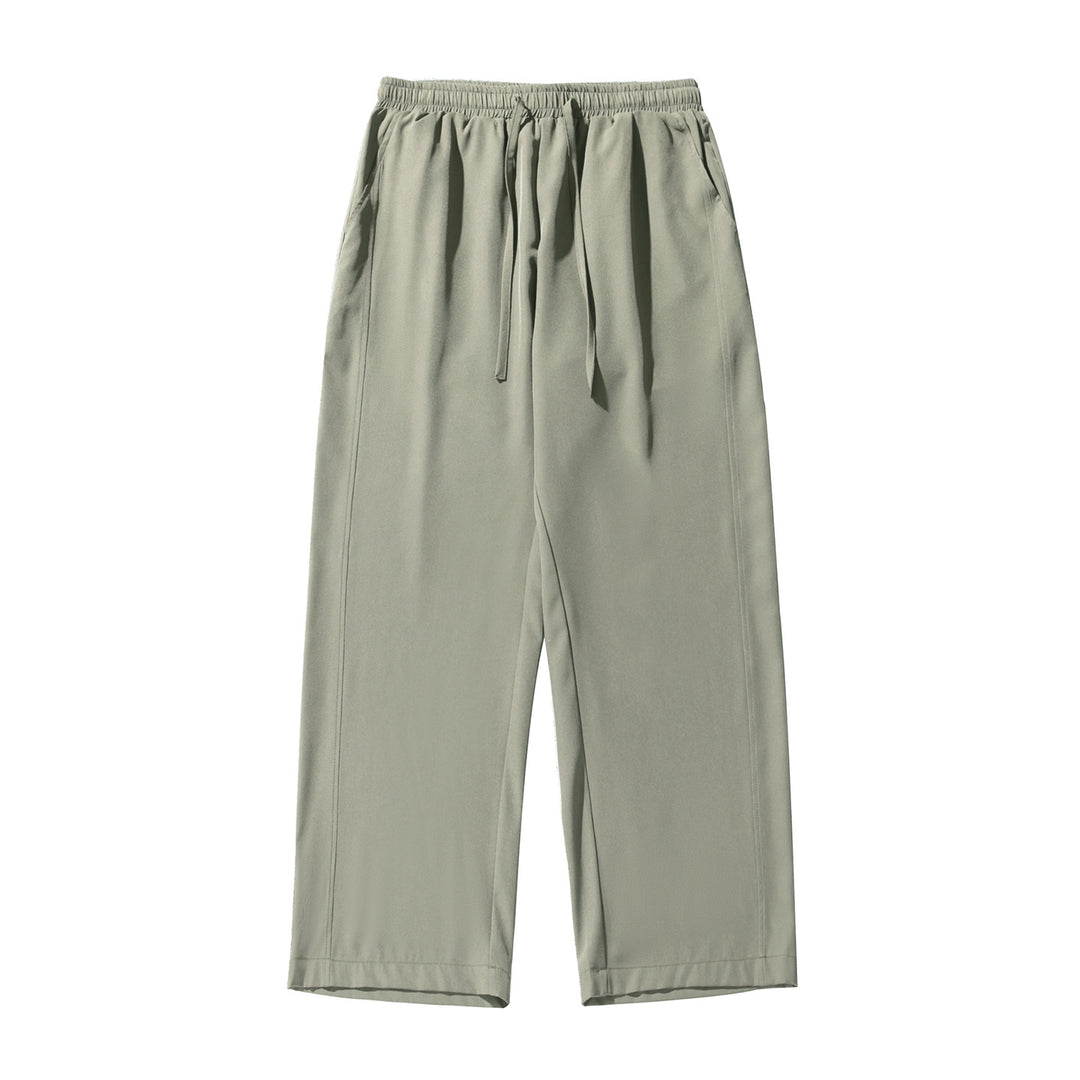 Unisex Locker geschnittene Palazzo‑Freizeithose aus leichtem Twill mit elastischem Bund und Kordelzug Drune