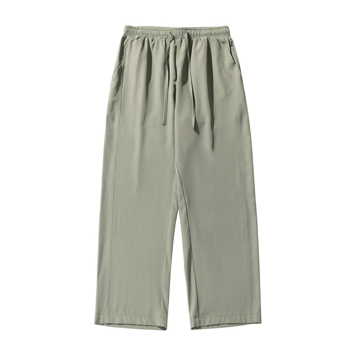 Unisex Locker geschnittene Palazzo‑Freizeithose aus leichtem Twill mit elastischem Bund und Kordelzug Drune