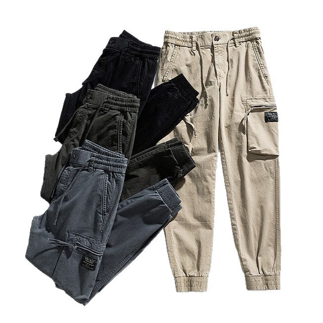 Herren funktionale Cargo-Jogginghose mit elastischem Bund und Reißverschluss-Taschen Drune